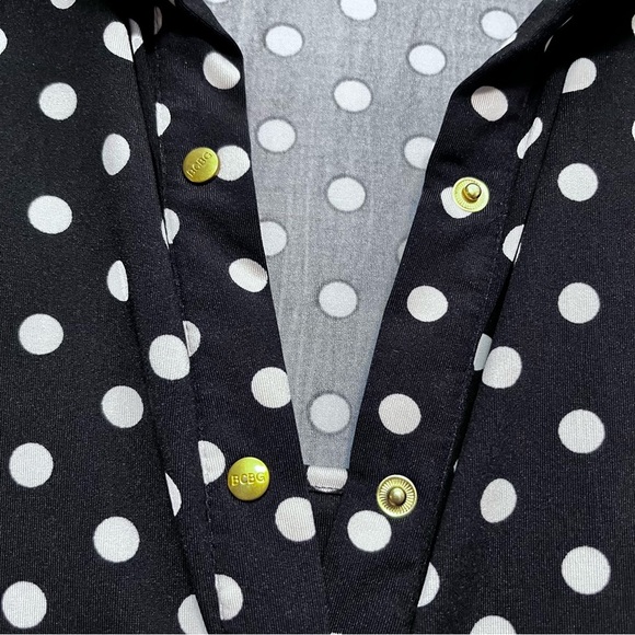 BCBGMaxazria Black/White Polka Dot Top Size Medium - Picture 3 of 11